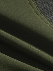 Men's Warm Cargo Pants with Zippered Pockets - Olive Green, Black, and Yellow Accents, Ideal for Winter Outdoor Activities and Casual Wear with Belt