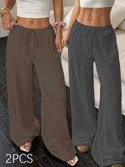 Two-Piece Set Women'S Elegant Trousers Casual Straight-Leg Pants