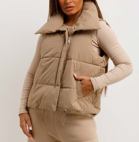OverSize Puffer Duvet Gilet With Drawstrings