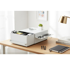 Modern Coffee Capsule Drawer Rack with Sliding Side Tray, Multi-Purpose Countertop Storage Box for Kitchens, Coffee Bars, Offices & Worktops