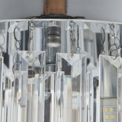 Modern Crystal Ceiling Lamp, Hanging Chandelier with Chrome Plated Iron Chassis, 4×G9 Bulbs, 30×30×14cm for Living Room, Bedroom, Dining Room & Corridor.