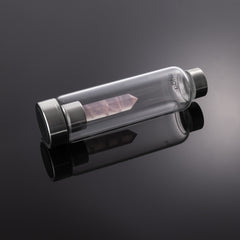 Crystal-Infused Water Bottle – 7200ml Premium Steel & Glass Hydration Bottle with Natural Healing Stones for Stress Relief, Mental Clarity & Spiritual Wellness