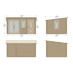 Shire Rydal 44Mm Log Cabin 14 X 10Ft (4.2 X 3M)