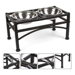 Elevated Double Dog Bowls Feeder with Stainless Steel Water and Food Dishes for Dogs, Pet Feeder, Food Bowl, Two