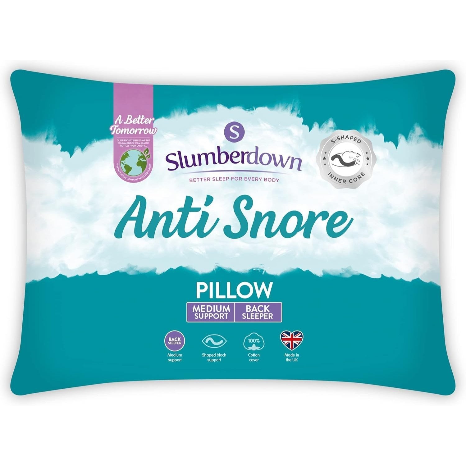 Slumberdown Anti Snore Pillow Medium Support