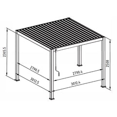 Mirador 10Ft X 10Ft (3 X 3M) Louvered Aluminium Pergola