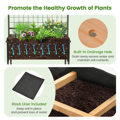 Raised Garden Bed with Trellis and 2-Tier Storage Shelves