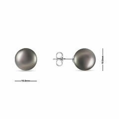 10-10.5Mm Tahitian Pearl Earrings, 14Ct White Gold