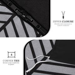 Luxury Reversible Duvet Cover Set with Matching Pillowcases – Single, Double, King & Super King Sizes – Soft Breathable Microfiber Bedding Set UK – Brick Pattern