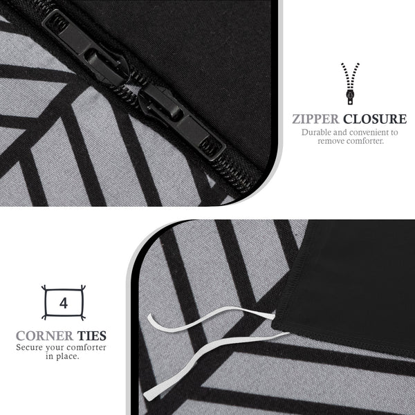 Luxury Reversible Duvet Cover Set with Matching Pillowcases – Single, Double, King & Super King Sizes – Soft Breathable Microfiber Bedding Set UK – Brick Pattern