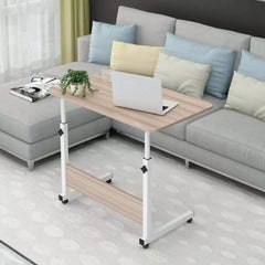 [Versatile Comfort] Adjustable Height Rolling Folding Desk Laptop Desk Folding Laptop Desk Wheels for Easy Mobility, Perfect for Bedroom, Living Room, Outdoor Office & Study Use, Bedroom Desk | Modern Aesthetic | Wood Fiberboard Desk