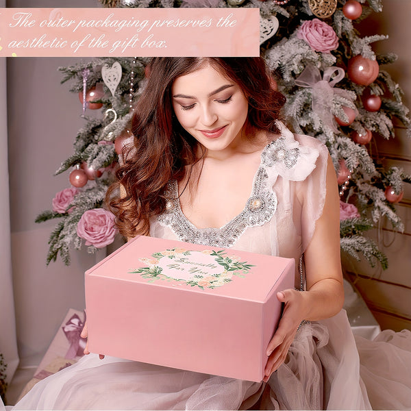 Pink Birthday Gifts for Women - Unique Pampering Gift Baskets, Perfect for Mothers, Wives, Sisters, Girls, Daughters, And Grandmothers - Rose Pamper Gifts, Relaxation Spa Ladies Gifts Self Care Package - Back to School - Valentine's Day Gift Set