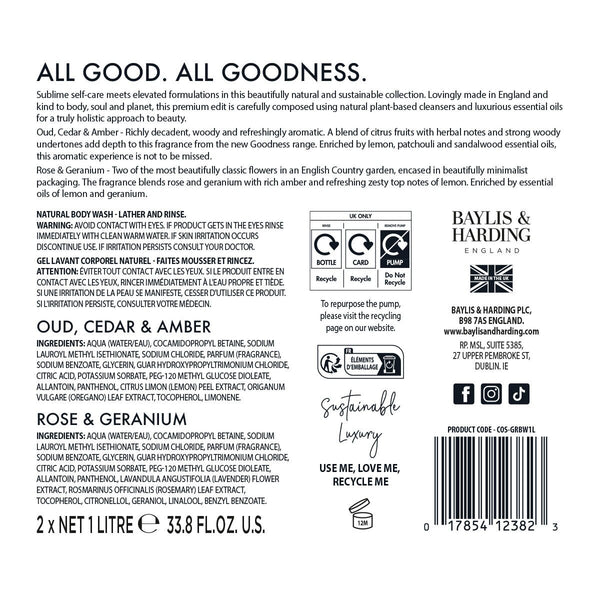 Baylis & Harding, Goodness Bodywash, 2 X 1L