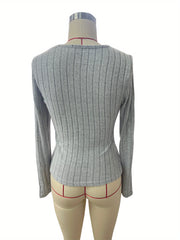 Women'S Elegant Long Sleeve Blouse - Slim Fit Crew Neck Top with Lace-like Mesh Panel, Chic Office to Party Shirt for Fall, Non-See-Through Formal & Everyday Outfits - Women'S Clothing, Ladies Shirts And Tops, Casual Wear, Sophisticated Casual, Nontranspa