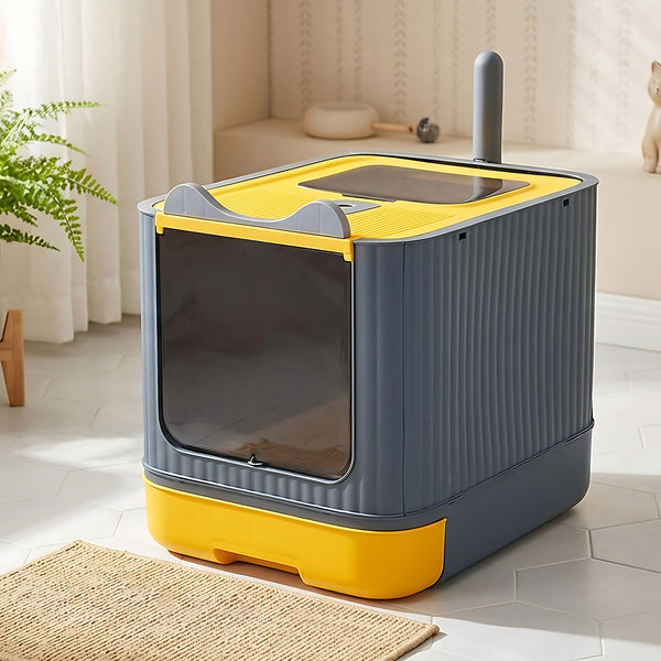 Cat Litter Box, Plastic Pet Toilet, Removable Litter Box, Large Cat Litter Box Hooded Litter Tray Drawer, UV Sterilization and Deodorization, Provide Your Cat with A Comfortable Place