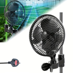 Plant Tent Clip-On Fan, Featuring a Newly Designed Long-Life EC Motor, Dual-Speed Adjustable Fan, 90° Rotation, 22Cm Diameter, Ideal for Hydroponic Systems And Circulation Cooling in Grow Rooms