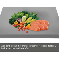 1 Oversized Extra-thick Stainless Steel Cutting Board, Modern Minimalist Style with a Silvery Rectangular Curved Design, Easy to Clean, Suitable for Industrial Science/kitchen Cooking/home/outdoor Camping, Kitchen Utensils, Lab Mats, Handmade Mats