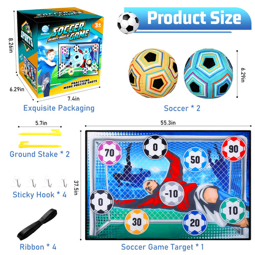 VATOS Football Ball Game Set for Kids Indoor Outdoor Soccer Train Sport Game Foldable Toys for 3 4 5 6 7 8 Years Old Boys Girls
