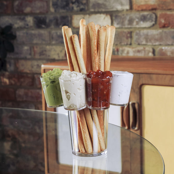 Drinkwize Unbreakable Polycarbonate Plastic Dipper & Dips Set for Breadsticks, Celery etc. and Condiments and Dips
