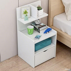 Modern Wooden Bedside Table with Drawer | Multifunctional Storage Cabinet for Bedroom, Bathroom, Living Room & Hallway | Compact Design 60x32.5x25.5cm