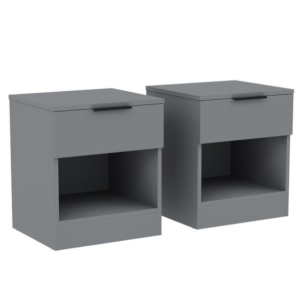 Vida Designs Trega 1 Drawer Bedside Chest Set Of 2, End Table Nightstand Space Saving Storage Organizer Bedroom Furniture