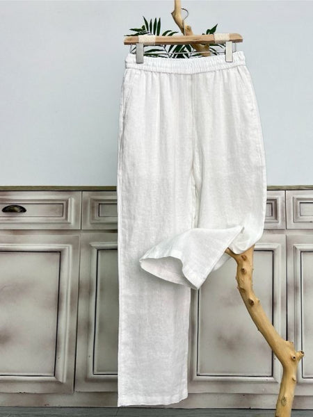 Women's Comfortable Straight-leg Pants - Lightweight Summer Casual Trousers, Wide-leg, Loose-fit, Breathable Straight-leg Pants