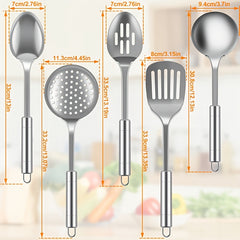 5pcs Stainless Steel Home Kitchen Cooking Tool Utensil Set Spoon Turner Masher