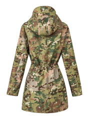 Drawstring Waist Hooded Zip Up Coat, Casual Long Sleeve Coat for Fall & Winter, Women's Clothing