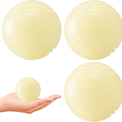 Glow-In-The-Dark Rubber Dog Ball - Durable, Bite-Resistant Chew Toy Suitable for All Breeds - Interactive Play And Dental Health, Medium Size, Battery-Free, Play Toy | Interactive Dog Toy | Durable Dog Toy, No Batteries Required