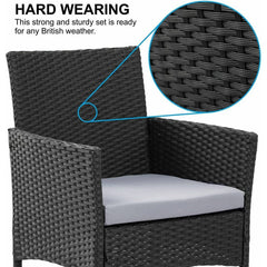 4pcs Rattan Outdoor Garden furniture sofa set with 2x Armchairs 1x Double Sofa & 1 table for indoor & outdoor