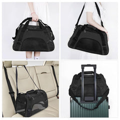 Portable Pet Carrier Backpack Carrying Mesh Pet Backpack Adjustable Shoulder Strap Small and Medium Cat Dog Rabbit Hamster Backpack Functional Foldable One Shoulder Crossbody Mesh Pocket Strap Suitable for Hiking and Traveling 60*38*30cm