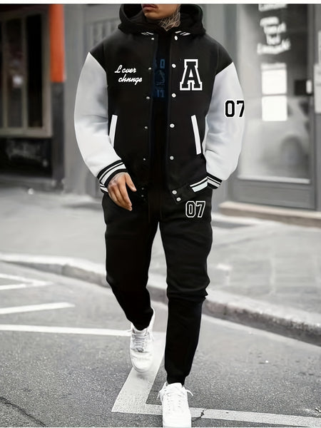 Men'S 2pcs A07 Fashion Casual Athletic Baseball Suit Set - Printed A07 Without Inner And Hat - Starry OBM