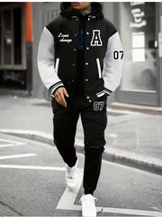 Men'S 2pcs A07 Fashion Casual Athletic Baseball Suit Set - Printed A07 Without Inner And Hat - Starry OBM