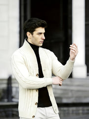 Temujin OBM Men's Fashion New Twist Solid Color Knit Long Sleeve Pullover Sweater