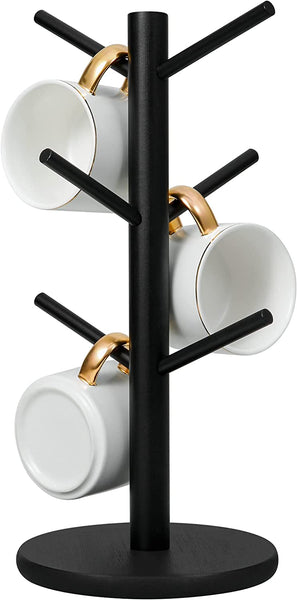 Mylifeunit Mug Holder Tree, Coffee Cup Holder with 6 Hooks (Black)
