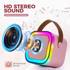 [Wireless Speakers] Wireless Speakers, Portable Speakers, Dual Microphones, RGB Lighting Effects, Multiple Voice-Changing Modes, Suitable for Family Gatherings, Birthday Parties, Outdoor Beaches, And Home Karaoke Machines