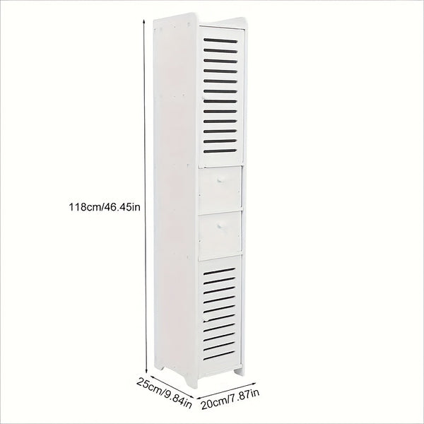 Under Sink Bathroom Cabinet, White Basin Cabinet, Bathroom Under Sink Bathroom Storage Units Freestanding, Wood Plastic Board Bathroom Storage Unit, 59.94X29.97X58.42cm