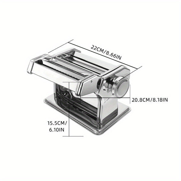 22 X 20.8 X 15.5 Cm Stainless Steel Adjustable Pasta Maker Machine Lasagne Spaghetti Ravioli Cutter