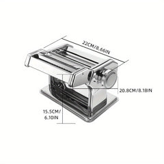 22 X 20.8 X 15.5 Cm Stainless Steel Adjustable Pasta Maker Machine Lasagne Spaghetti Ravioli Cutter