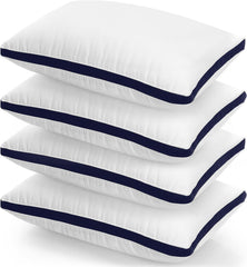 Utopia Bedding Pillows 2 Pack Queen Size, (Navy) Hotel Quality Pillows, Brushed Fabric, Bed Pillow for Back, Stomach or Side Sleepers - 18 X 26 Inch / 45 X 66 Cm