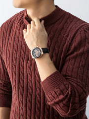 Christmas Gift for Men, New Twist Zipper Collar Pullover Sweater, Autumn And Winter Style, with Velvet, Thickened, Warm And Cold-Resistant, Can Be Worn Inside Or Outside, Casual And Versatile Essential, Knit