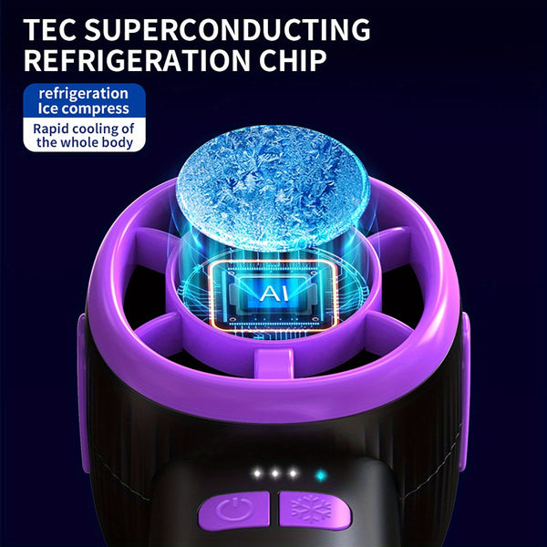 Cooling High-Speed Handheld Fan, Folding Turbo Mini Fan With 2000mAh Battery Capacity, Superconducting Ice Porcelain Cooling Technology - LED Display, Portable And Powerful For Personal, USB Rechargeable