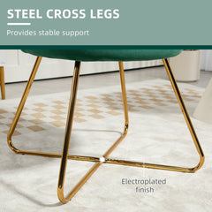 Modern Armchair, Velvet Tufted Accent Chair with Lotus Backrest, Occasional Chair with Steel Legs for Living Room, Bedroom
