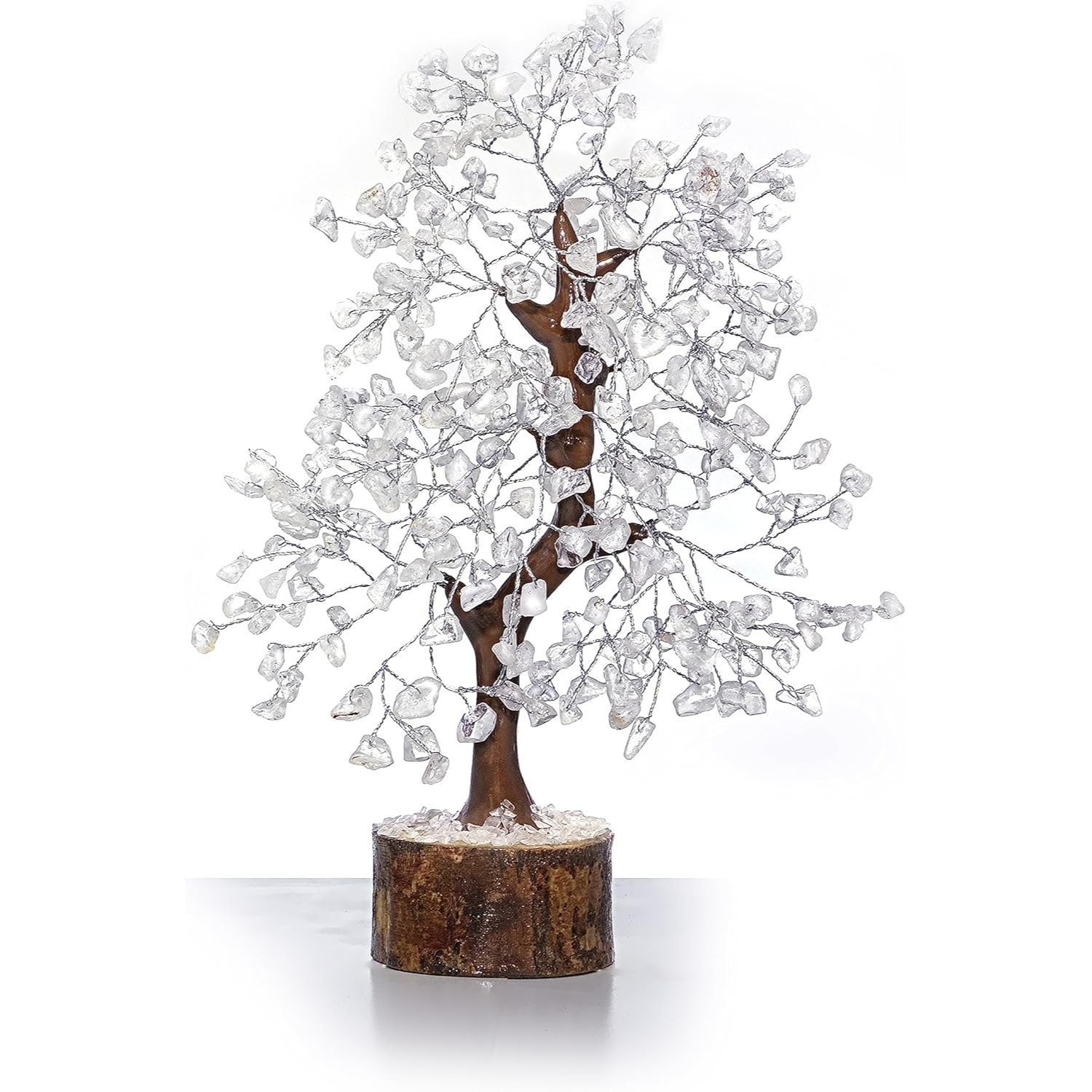 Clear Quartz Crystal Tree – Natural Healing Crystal Decor for Home Office Desk, Spiritual Feng Shui Ornament, Positive Energy Crystal Gift for Women Men, Meditation Reiki Decor, Living Room Ornament, Gift Box Included with Mini Crystal Guide