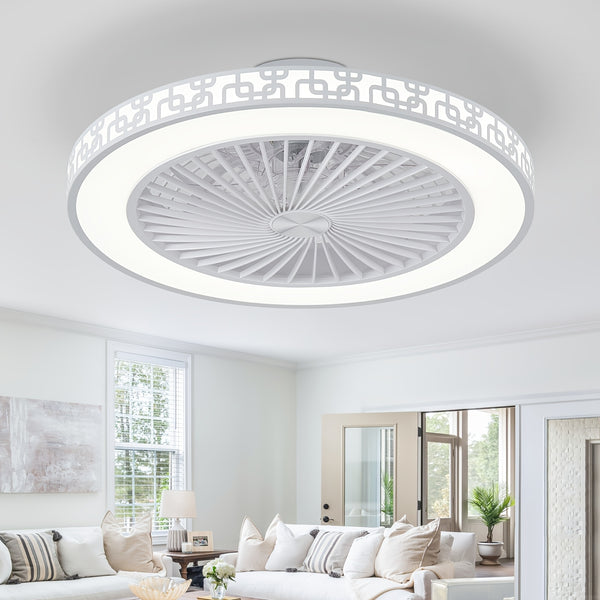 Silent Ceiling Fan with Light And Remote Control 6 Speeds And Wind Reversible Dimmable LED Ceiling Fan Light with Remote Control for Living Room Bedroom Dining Room