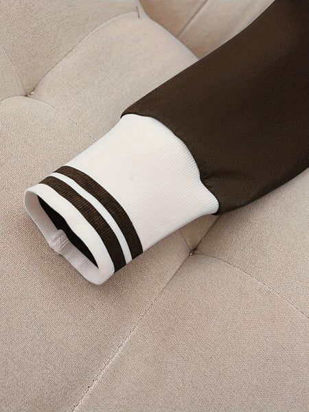 Fashionable Elegant Solid Color Casual Street Striped Suit and Pants Set