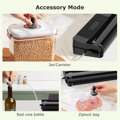Bonsenkitchen Vacuum Sealer, Fast-Compact Vacuum Sealer Machine, High-Speed Continuous Working, Multi-Functional Food Vacuum Sealer with Vacuum Bags & Accessory Hose
