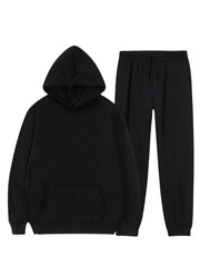 Ladies 2pcs Fleece Tracksuits Set, Women Comfort Long Sleeve Lounge Wear Featuring a Casual Hoodie and Drawstring Jogger Pants, Designed for Women