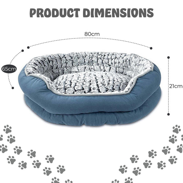 Plush Comfort Dog Bed Mat with Non-Slip Bottom, Multiple Sizes - Polyester Fiber Fill, Rectangle Shape for Small to Large Breeds, Machine Washable Pet Bed with Soft Edging