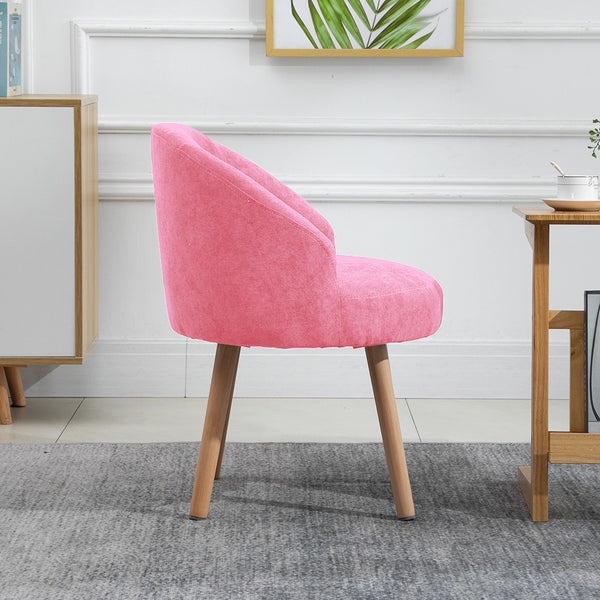 Set of 2 Small Accent Tub Chairs Occasional Lounge Sofa for Living Room Bedroom, Upholstered Fabric with Solid Wood Legs